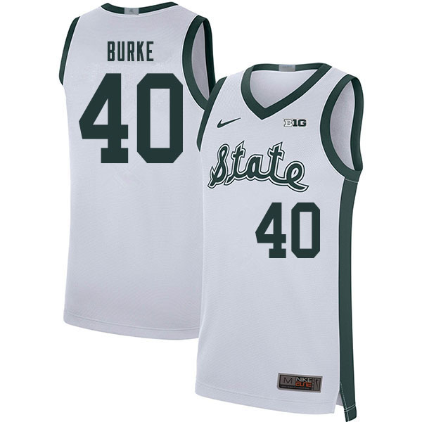 Men Michigan State Spartans #40 Braden Burke NCAA Nike Authentic White Retro College Stitched Basketball Jersey HM41U55XE